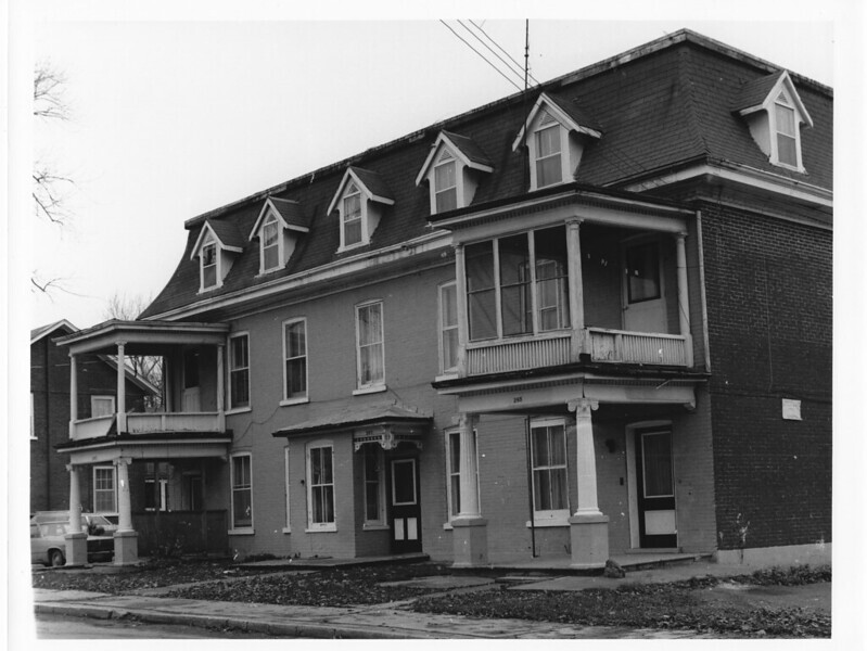 Three-storey apartment building.